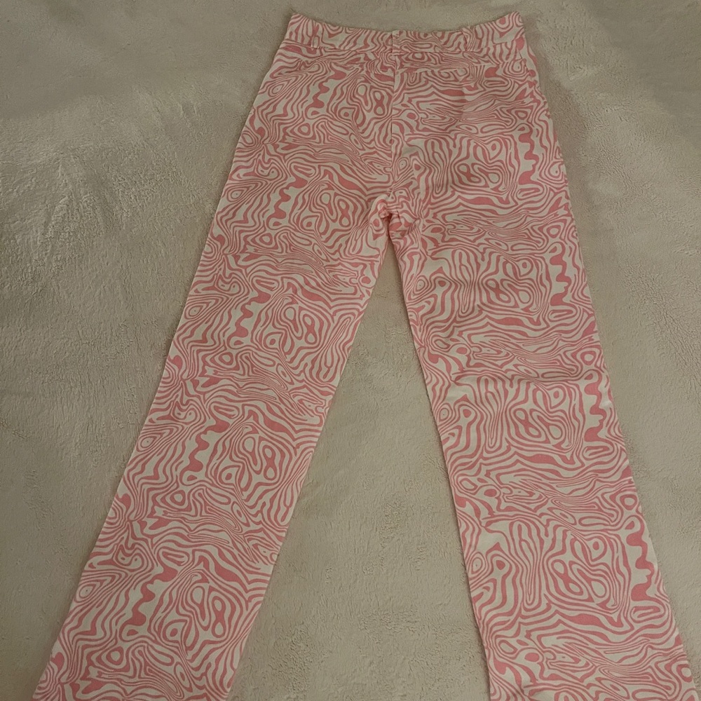Funky Wide Legs Pant With Pink And White Stripes - Picture 4 of 6